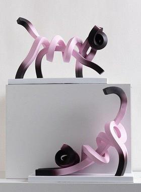 现代简约卡通抽象动物猫咪公仔摆件客厅卧室儿童房玄关家居装饰品