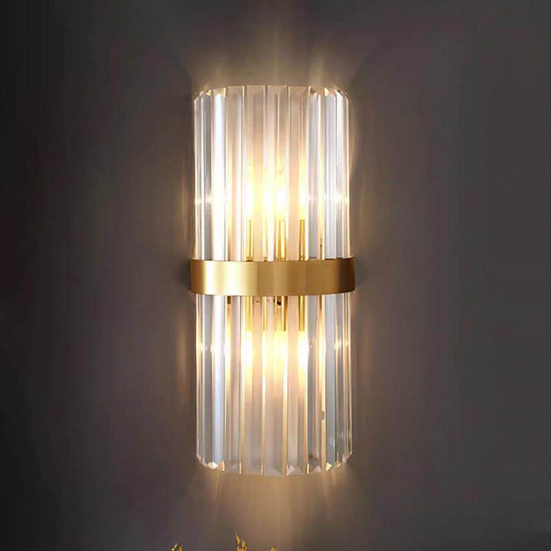 全铜水晶壁灯客厅背景墙简约豪华灯具高档楼梯过道餐厅卧室床头灯