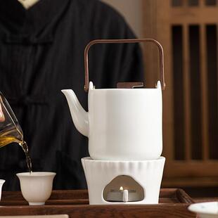 陶瓷茶壶家用温茶炉小火炉蜡烛加热保温底座温煮茶器提梁水壶 日式