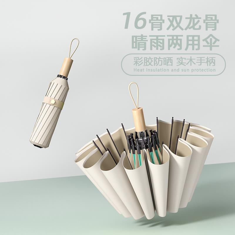 16骨加大防风遮阳太阳伞防晒防紫外线女折叠大号晴雨两用伞UPF50+