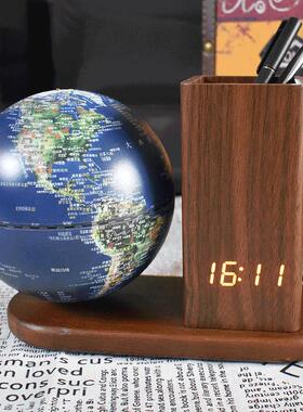funglobe地球仪13cm中学生小号笔筒充电时钟音乐铃学生用发光夜灯