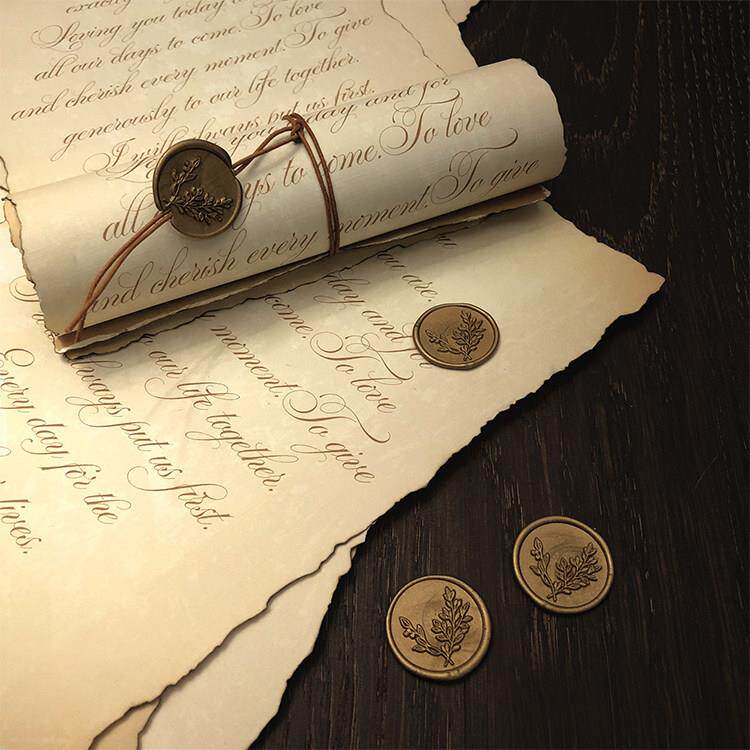 MarrySo 高端婚礼卷轴誓言卡欧式结婚宣言卡 覆古贺卡diy拍照道具