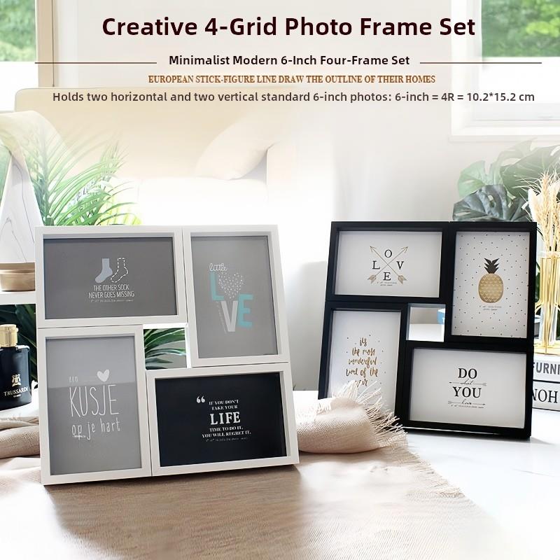 四宫格组合相框结婚照摆台6寸加打印照片挂墙装饰家居摆件4r相架