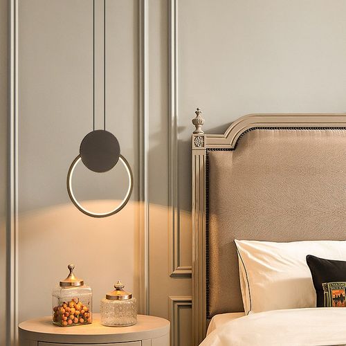 卧室床头吊灯现代简约轻奢创意网红浪漫极简背景墙房间长线吊线灯