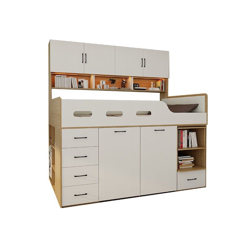 榻榻米床衣柜一体小户型儿童组合床多功能带储物书架床半高床柜子