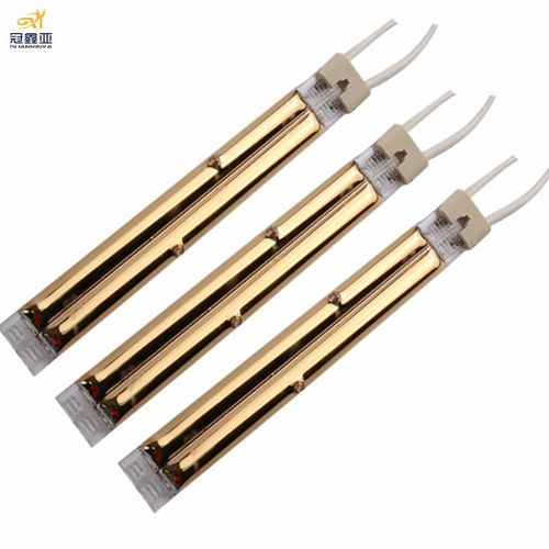 半镀金红外线加热管 1KW157MM高温石英卤素加热管 烤漆房加热灯管