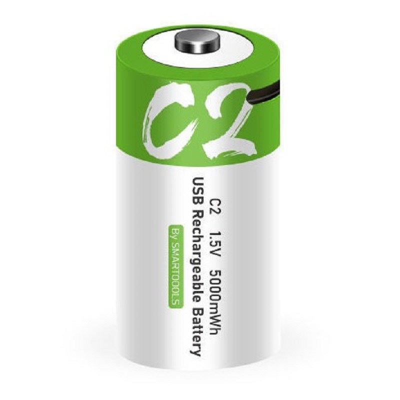 USB充电电池 二2号锂电芯C2 1.5V替代干li通用玩具收音机电池