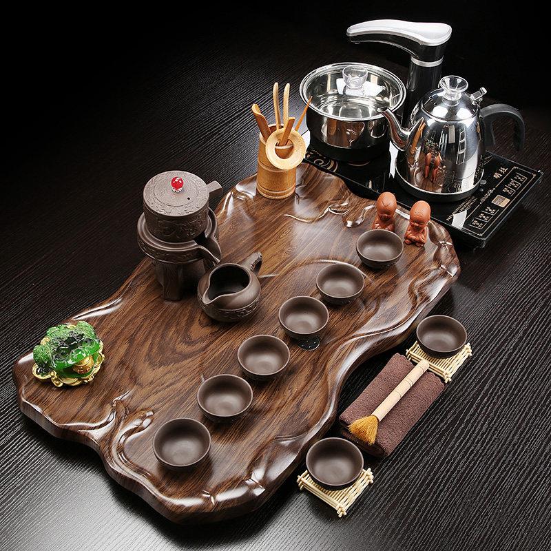 实木茶盘分体烧水壶小型家用会客厅茶具套装现代简约整套茶海