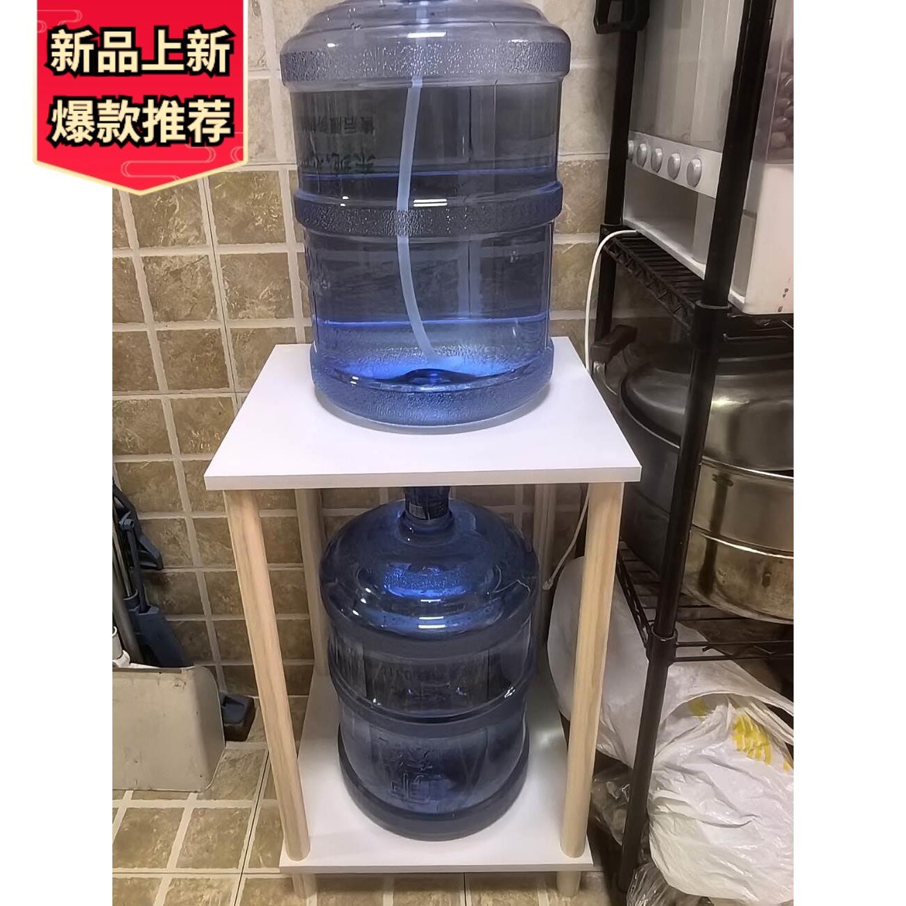 桶装水上方置物架可移动饮水桶置物柜客厅落地实木放烧水壶放置架