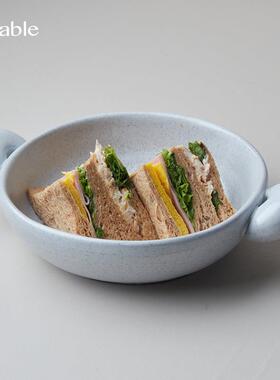 Hitable大耳朵双耳碗陶瓷创意家用面碗饭厅商用沙拉水果手柄碗