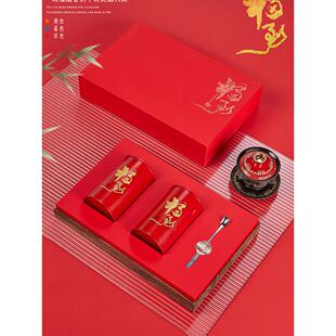 高档野生红茶包装盒空礼盒半斤装大红袍铁罐茶叶礼盒空盒