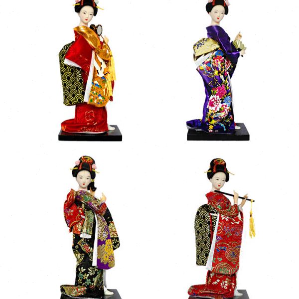 日本人形和服娃娃艺妓娟人料理餐厅装饰摆件9寸和服人偶