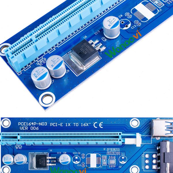 华诺唯wonoovi大4PIN转接卡PCIE1x转16x显卡延长线转接线Ver006