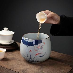 家用陶瓷茶渣缸大号茶洗水盂洗茶碗建水笔洗杯洗茶桌废水功夫茶具