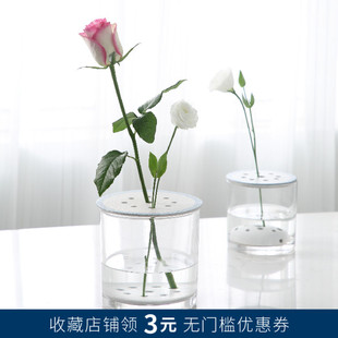 透明复古花瓶家居摆件水培器皿创意花瓶 ins风玻璃花瓶2021新款