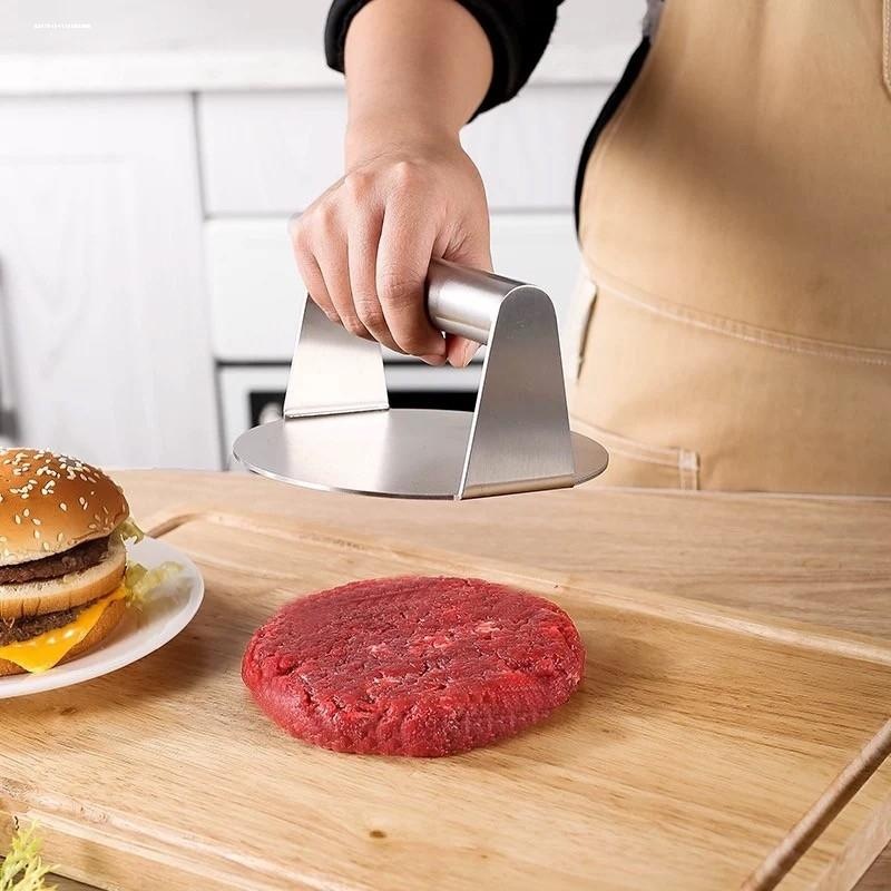 不锈钢手工烧饼汉堡手抓饼肉夹馍鸡蛋灌饼圆形压面肉机器手动