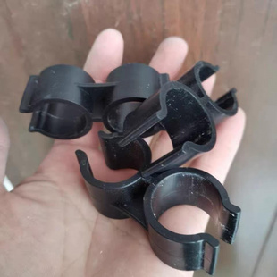 PVC双头塑料管卡扣蝴蝶管夹双U型管座双管并排连接管卡扣管扣