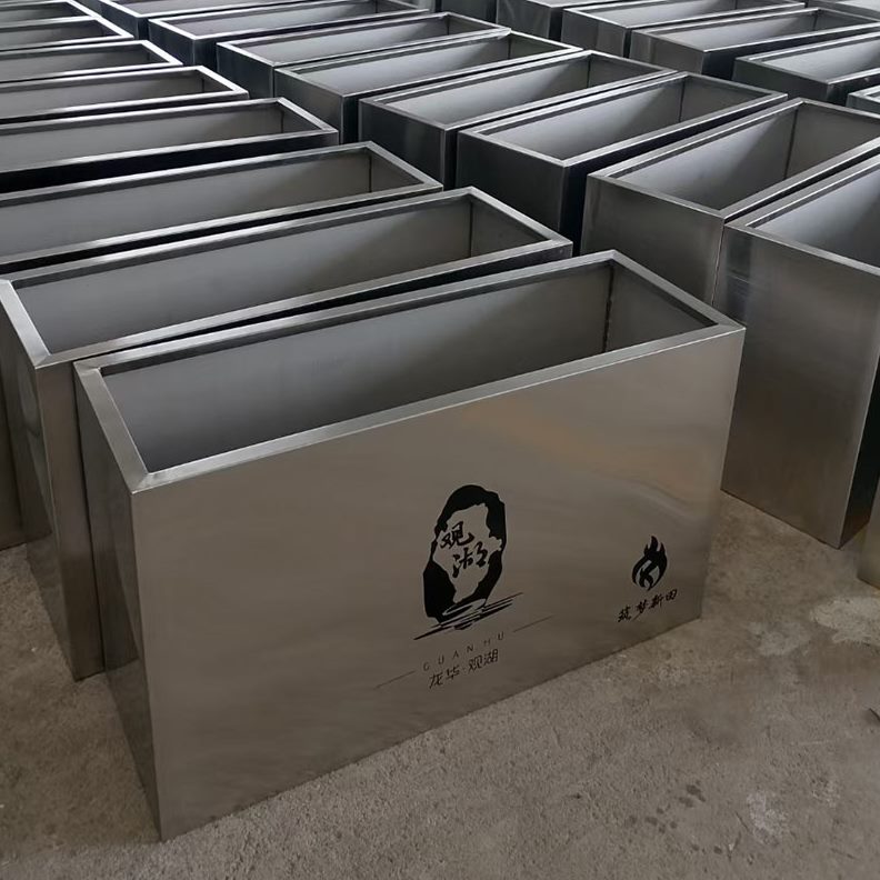 花盆花箱生摆件商场园林商业街广场酒店花槽产简约花盆不锈钢景观