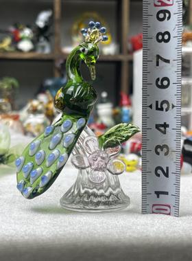 创意琉璃孔雀刺猬鸟类动物摆件家居书房卧室装饰礼物玻璃工艺品