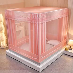 蚊帐家用卧室全包底儿童宝宝防摔2023新款 遮光布帘一体式 床幔纹账