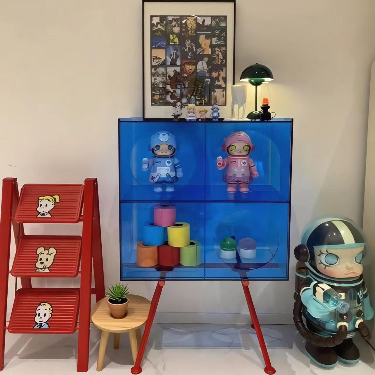 亚克力简约储物柜客厅卧室落地陈列柜沙发边几小户型置物架展示柜