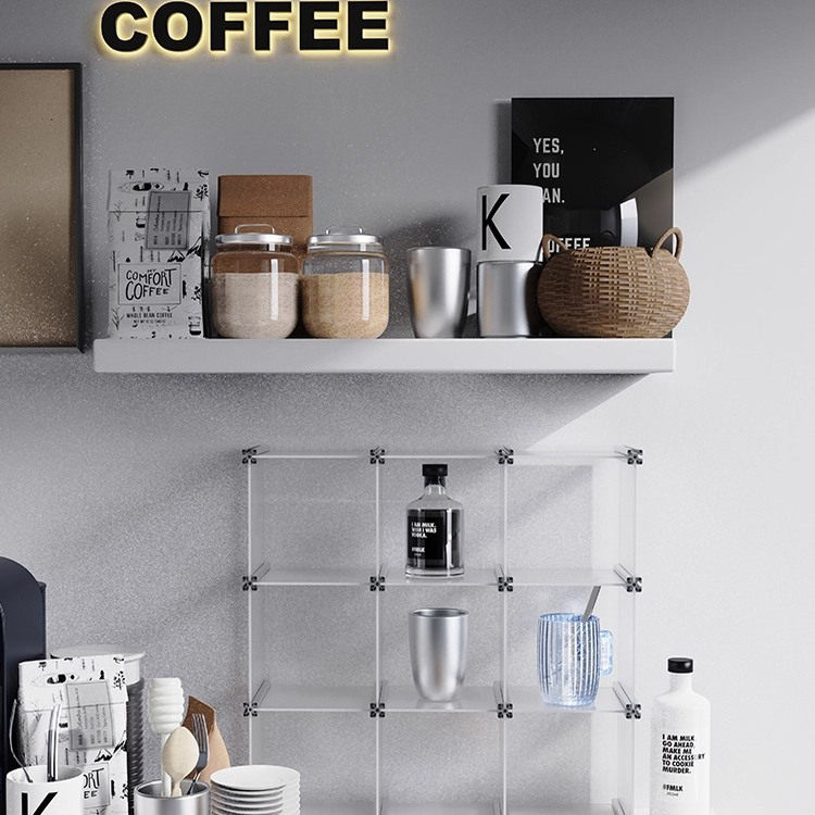 亚克力铝型材置物架多层收纳客厅厨房卫生间浴室收纳架轻奢可定制