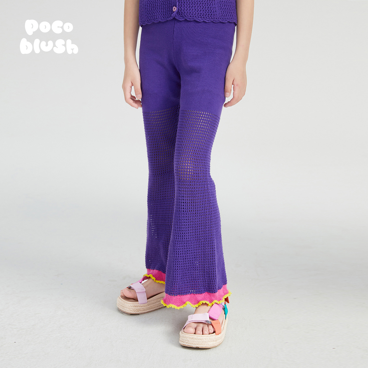pocoblush亭台楼阁·针织喇叭裤