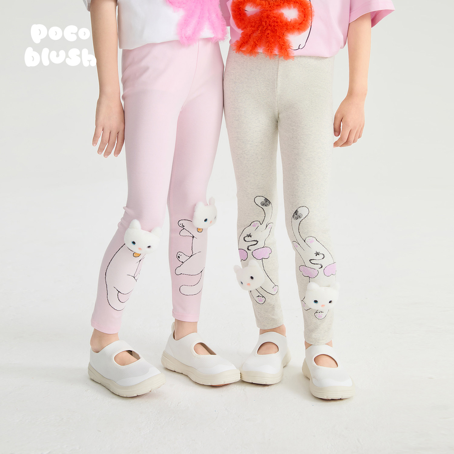 pocoblush【美猫战士】立体公仔印花打底裤女童夏季舒适百搭裤子