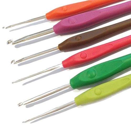 SKC钩针彩色钩针毛衣毛线针勾针DIY手工编织工具TPR塑料软柄