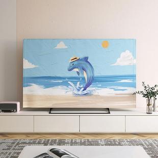 液晶电视套盖布 电视机罩防尘罩清新油画盖巾55寸50寸65寸家用挂式