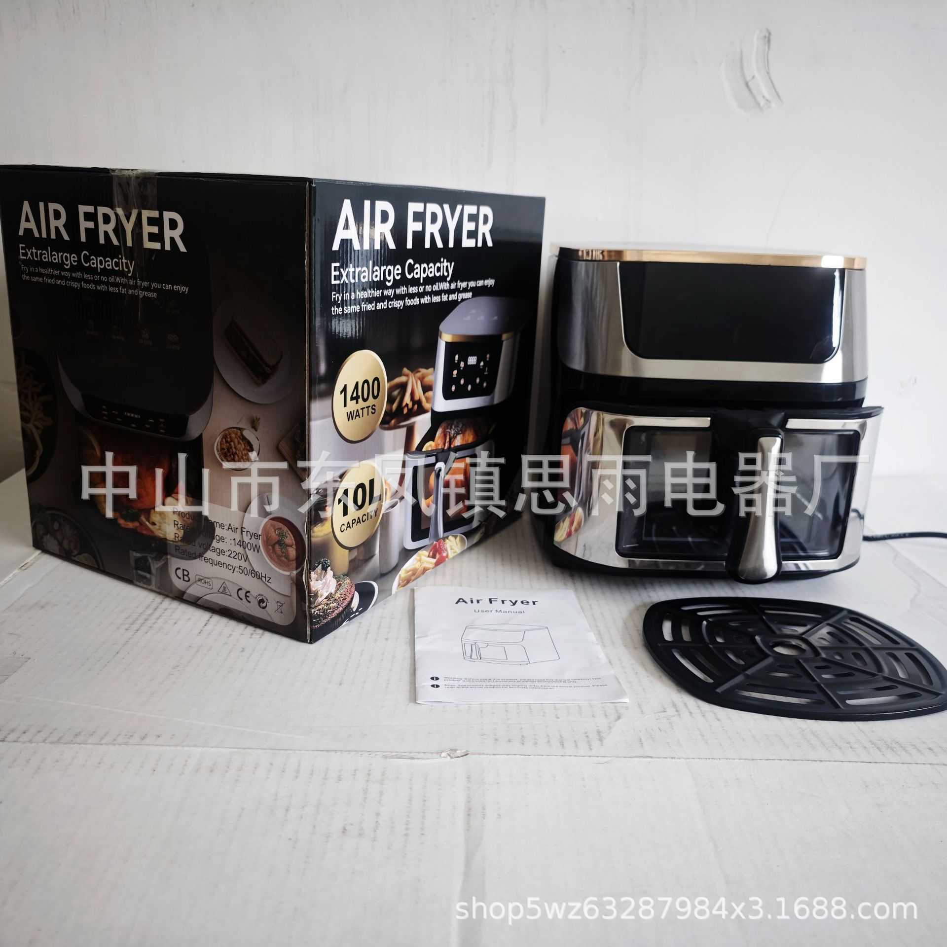 多功能大容量空气烤箱英文10L可视空气炸锅热销110V/220V现货