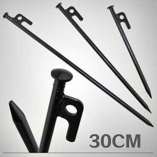 户外天幕帐篷地钉 黑色直条野营露营用地钉沙滩营钢铁钉30CM
