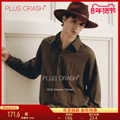 CRASH秋季 老钱风雅痞老钱风松弛感纯色长袖 衬衫 PLUS 休闲长裤