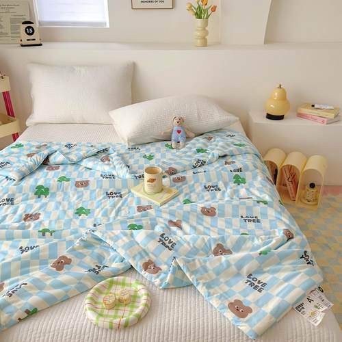 【富士商店】夏被卡通软糯针织大豆学生宿舍夏凉被空调被子