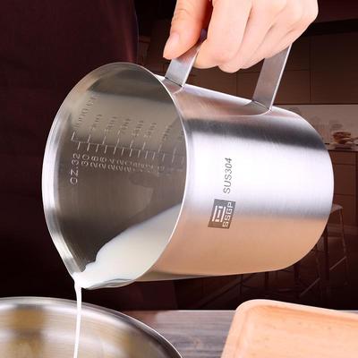 304不锈钢量杯带刻度大容量1000ml2000毫升加厚烘焙量筒奶茶工具
