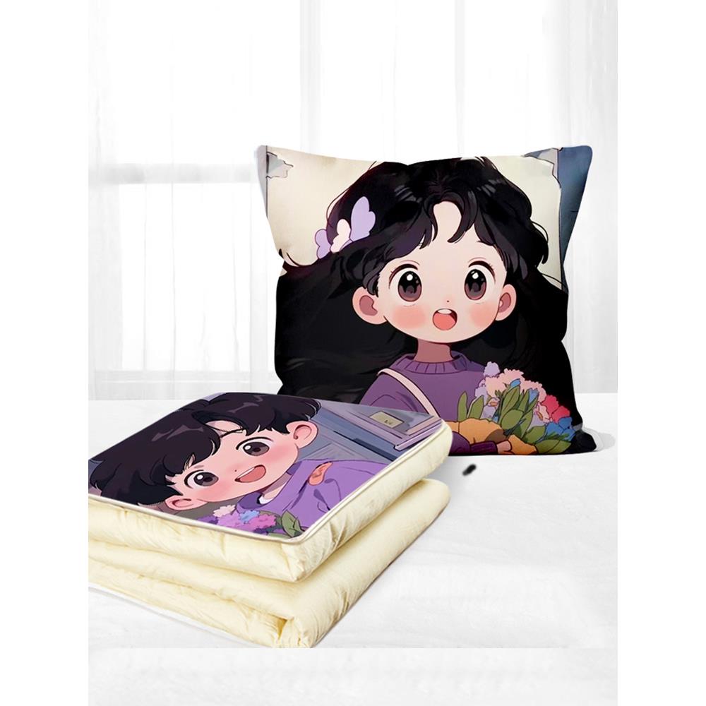 抱枕定制diy照片办公室折叠被子两用二合一汽车薄款车载靠垫枕头