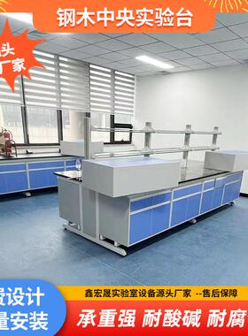 钢木实验台学校实验桌化验室工作台全钢中央试验台医院化工试验桌