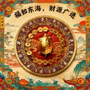 【老师推荐】铜钱金龟贴吸金招聚财守财鱼缸财源广进吉祥物粘贴纸