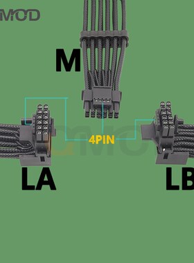 16AWG压纹线 3x8pin 8PIN转16Pin 12VHPWR接头90度弯头新显卡线