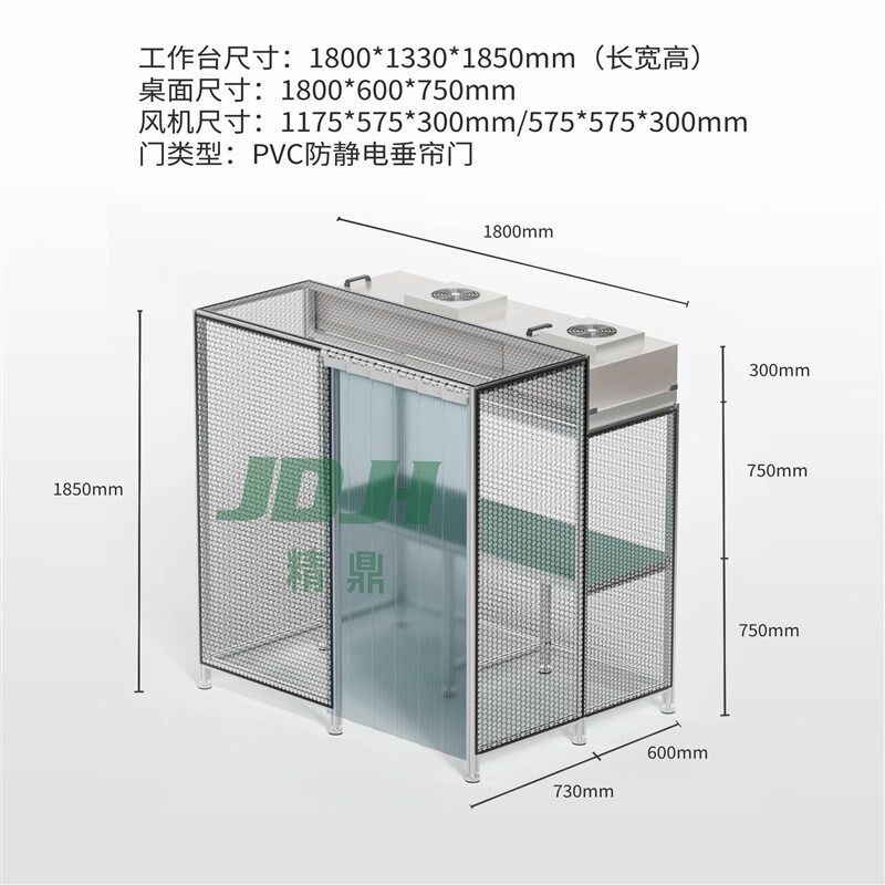 FFU车间简易棚亚克力无尘室洁净棚工作台百级千级万级无尘净化棚