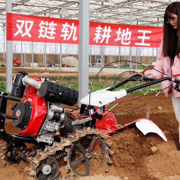 双链轨履带式旋耕机开沟耕地翻土小型家用四驱农用柴油犁地微耕机
