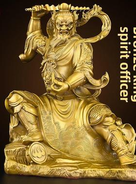 铜制王灵观雕像饰品保护天神和天神大灵观太一雷生是诱发天尊火神