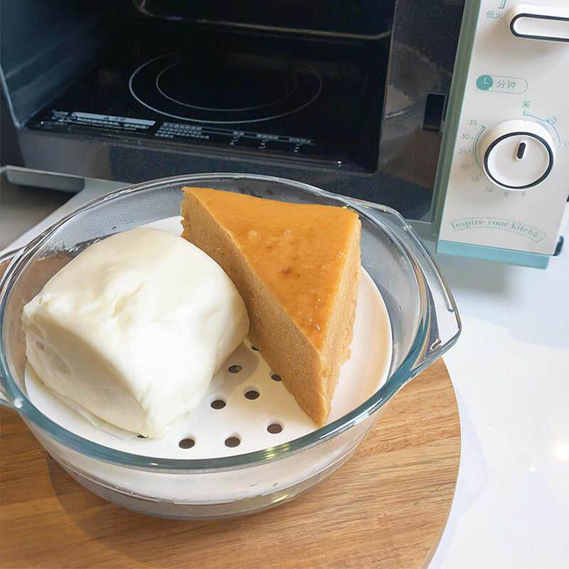 微波炉加热蒸笼专用器皿陶瓷蒸盘食品级耐高温蒸包子鱼热馒头沥水