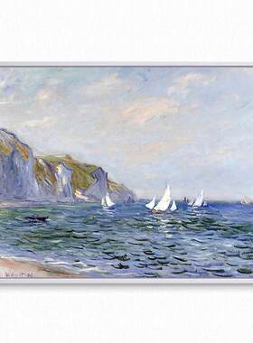 大海和帆影 莫奈 Monet 印象派大师田园风景小众作品 旁白装饰画