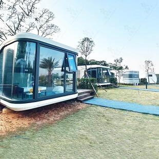 大型水边宾馆餐饮船屋 网红打卡民宿水上房船 家庭式民宿未来舱