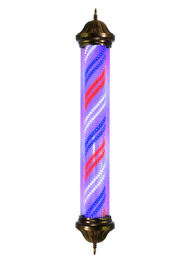 美发转灯led理发店发廊挂墙式复古圆柱形宫灯超亮门口旋转专用灯