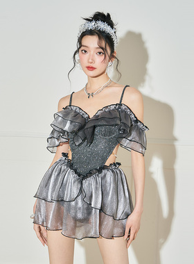 洛可可【星河入梦】重工仙女范泡温泉大码连体泳衣女钢托聚拢显瘦