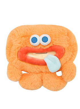 新款车载毛绒紫色橙色怪纸巾盒汽车抽纸盒扶手箱遮阳板座椅挂饰