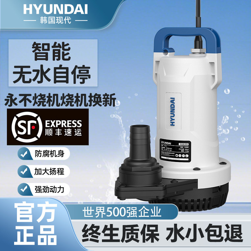 韩国现代抽水泵12V24V48V60V潜水泵直流电瓶车电动农用灌溉抽水机