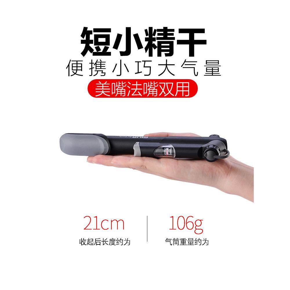 【清仓处理】GIYO自行车打气筒迷你打气筒美法嘴带气压表高压便携